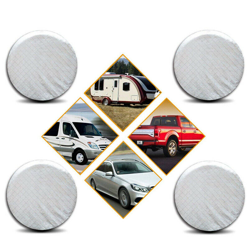 Waterproof Tire Covers Set Of 4 Wheel & Tyre RV Trailer Camper Sun Protector 27"