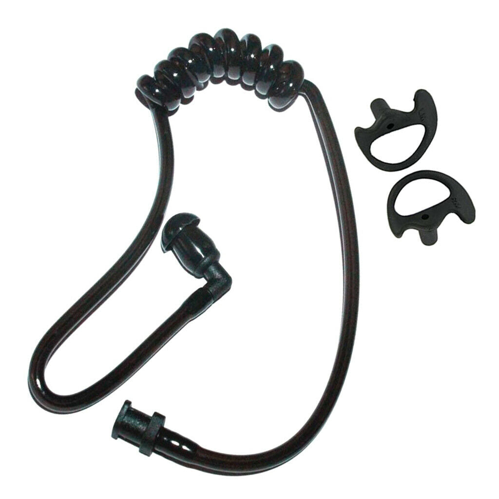 Replacement Covert Acoustic Air Coil Tube w/ Medium Earbuds for 2 Way Radio