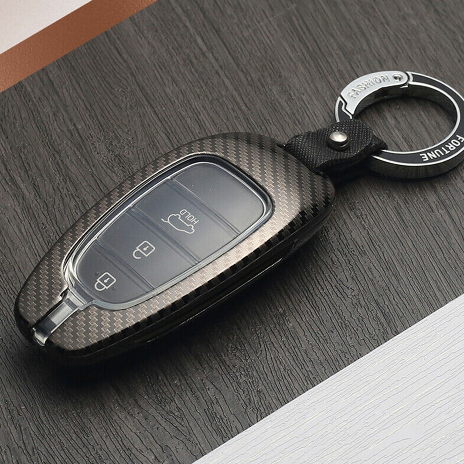 For Hyundai Tucson IV NX4 Flip Key Case Key Fob Cover Case Grey Zinc Alloy