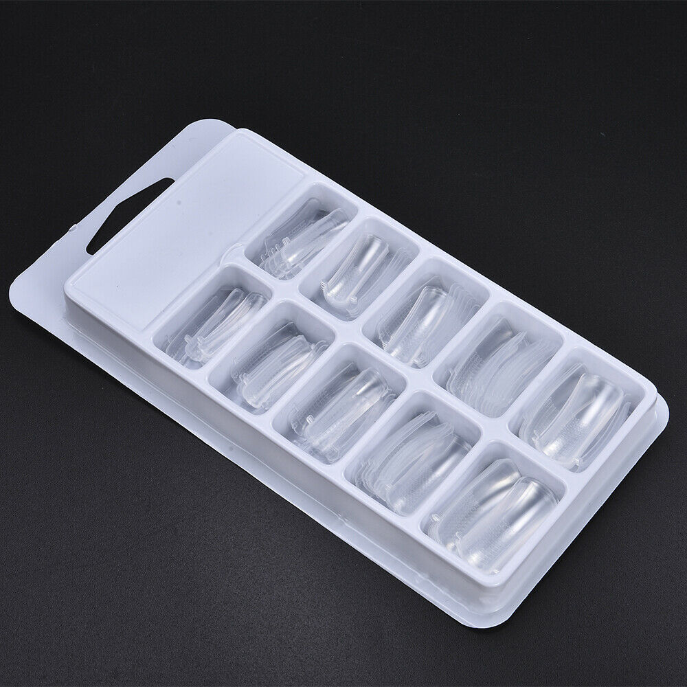 100X [10 Sizes] Natural Clear Full French False Nail Art Tips Acrylic UV Gel US