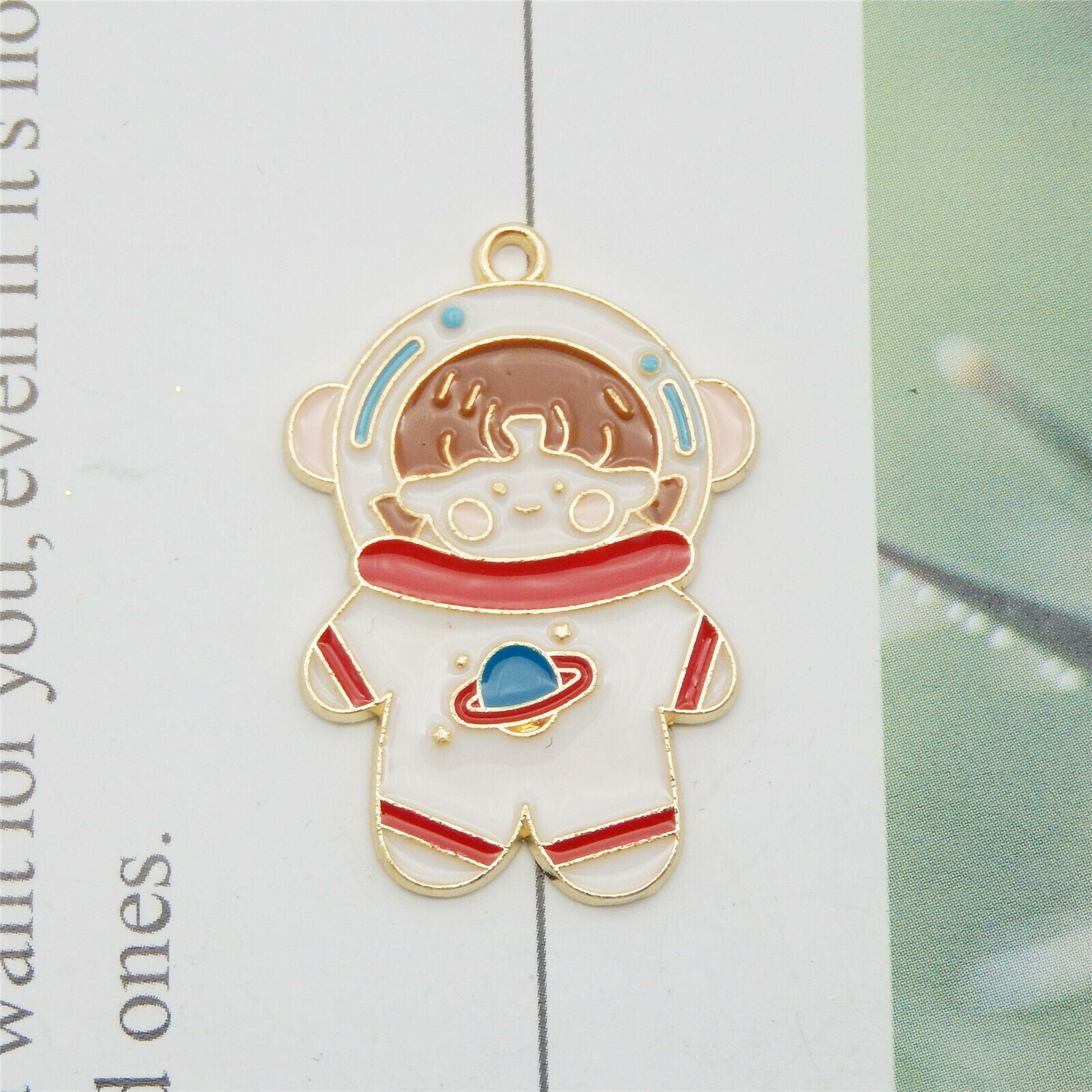 8PCS Multi-Color Alloy Astronaut Space Girl Charms Pendant Jewelry DIY Findings