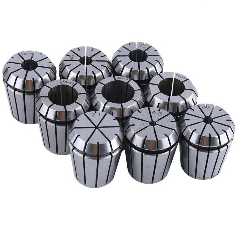 9pcs ER32 Sp Collet Set for CNC Workholding Engraving Machine and Milling LathT2