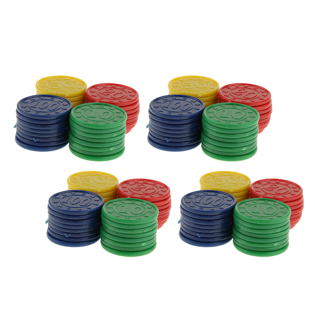 Set of 128, Numbered Poker Chips Game Tokens Bulk 1-1/5 inch 10 20 50 100
