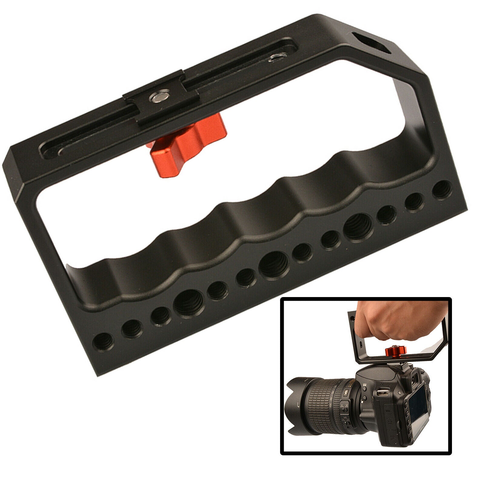 Camera Top Handle Grip for DSLR Microphones Video Stabilizing Rig Monitor