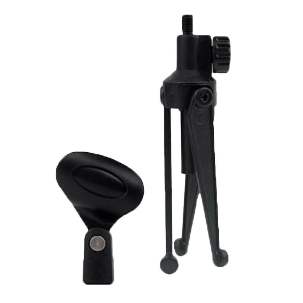 Microphone Tripod Stand Metal Plastic with Mic Clip, Hold Dia 30mm-36mm
