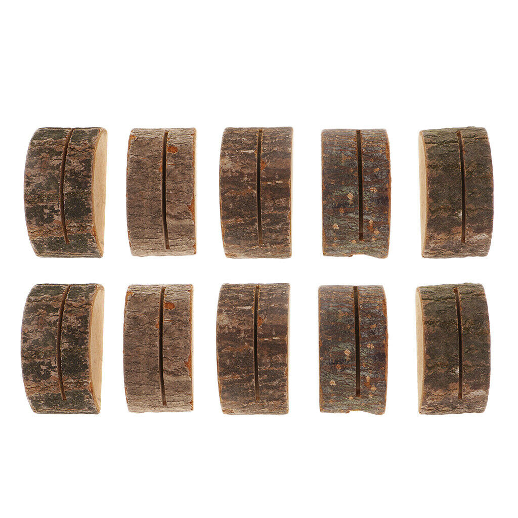 10x Wooden Table Numbers Holder Place Card Stand Rustic Wedding Decoration