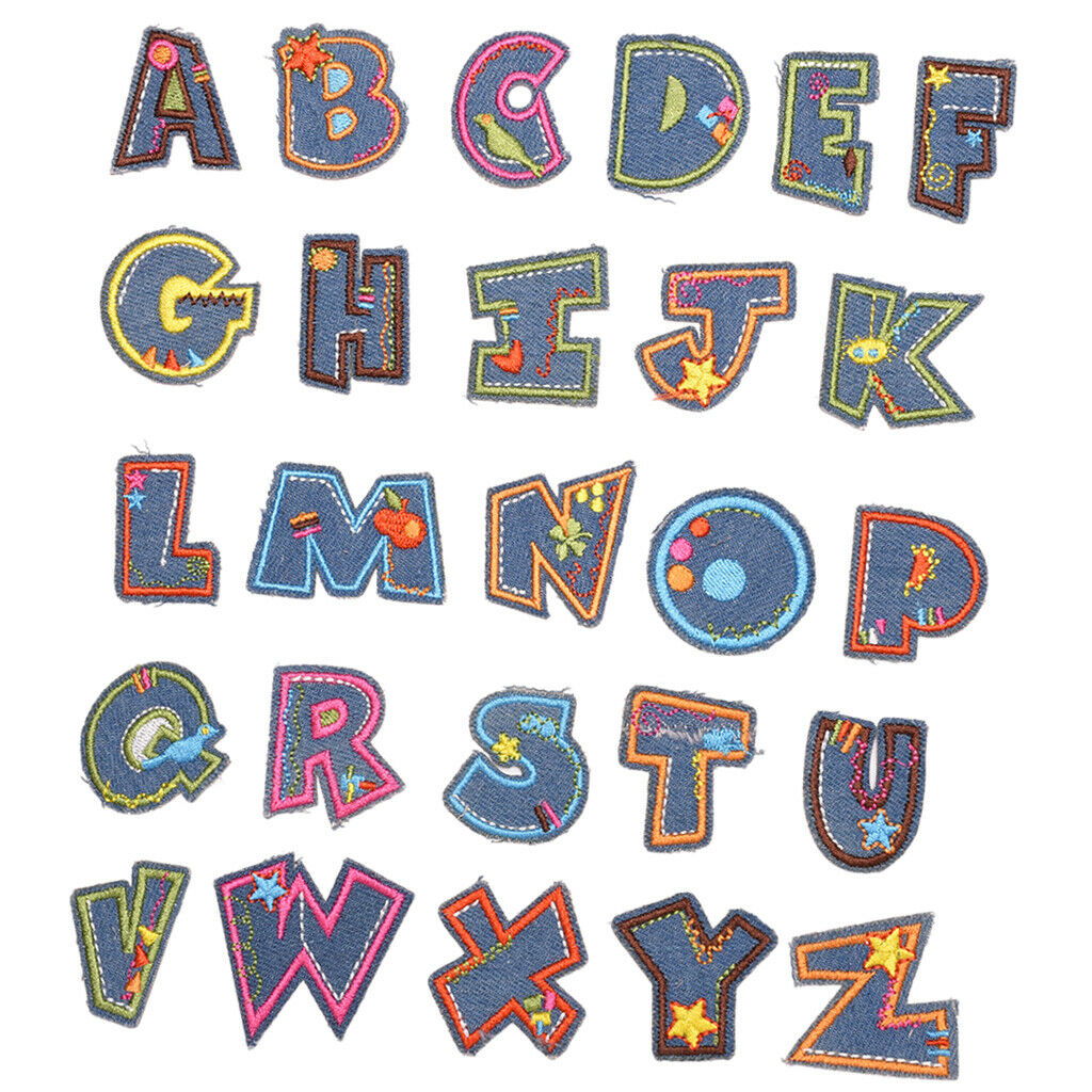 Letter Iron On Patches Sew On Applique Embroidered Patch AZ Letter