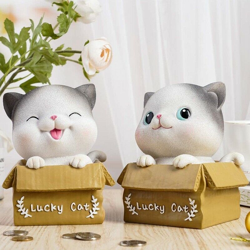 Cute Kitten Piggy Bank,Money Box,Home Decoration Coin Bank Money Piggy Bank M4G4