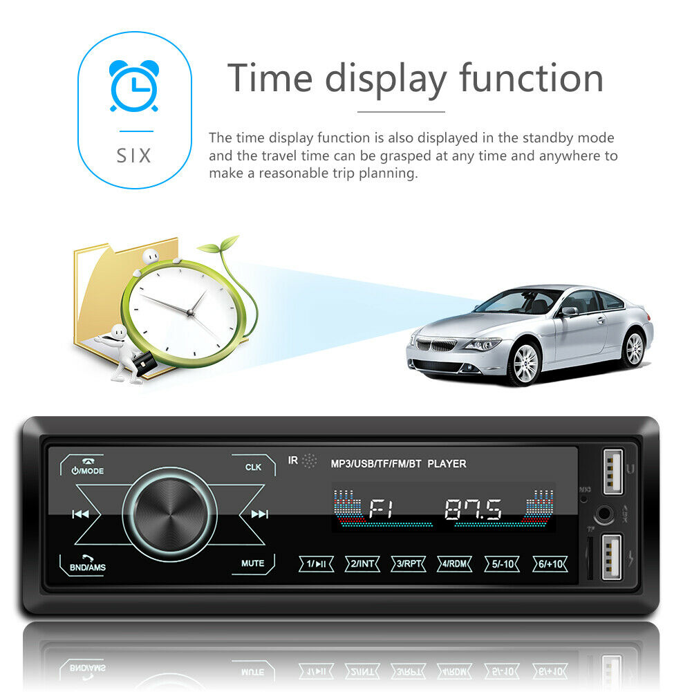 Car Bluetooth MP3 Player In Dash AUX-in Radio Receiver Head Unit LCD Car Player