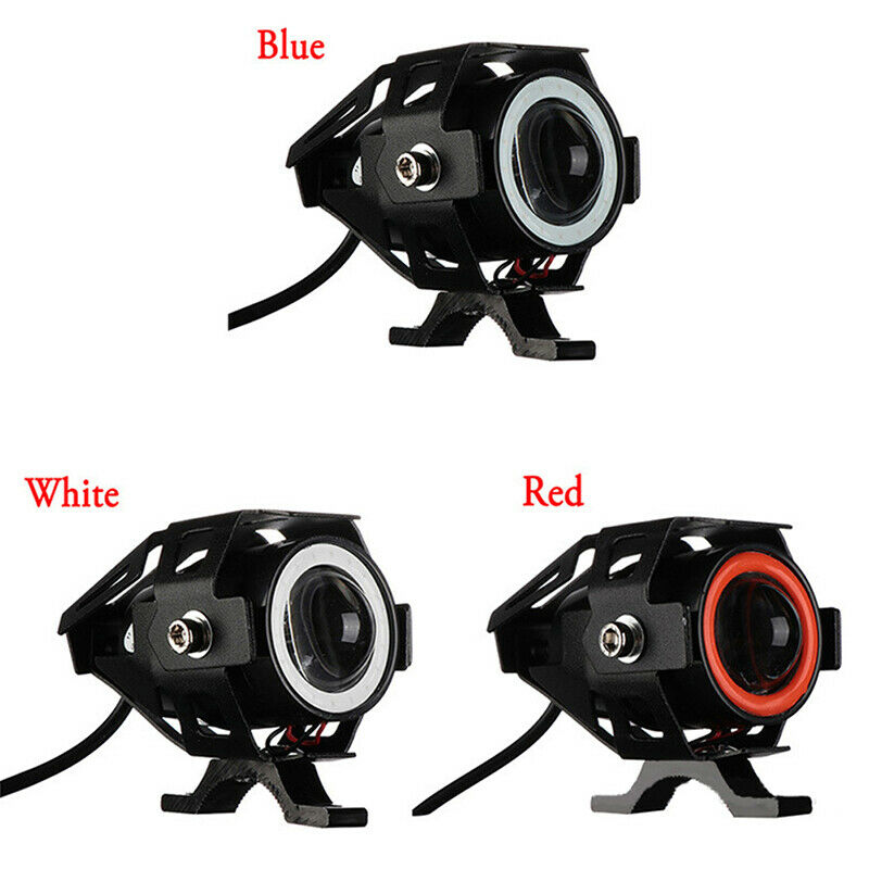 1x 125W U7 Motorcycle LED Headlight Driving Fog Lights Spot Lamps SwitchBDAU
