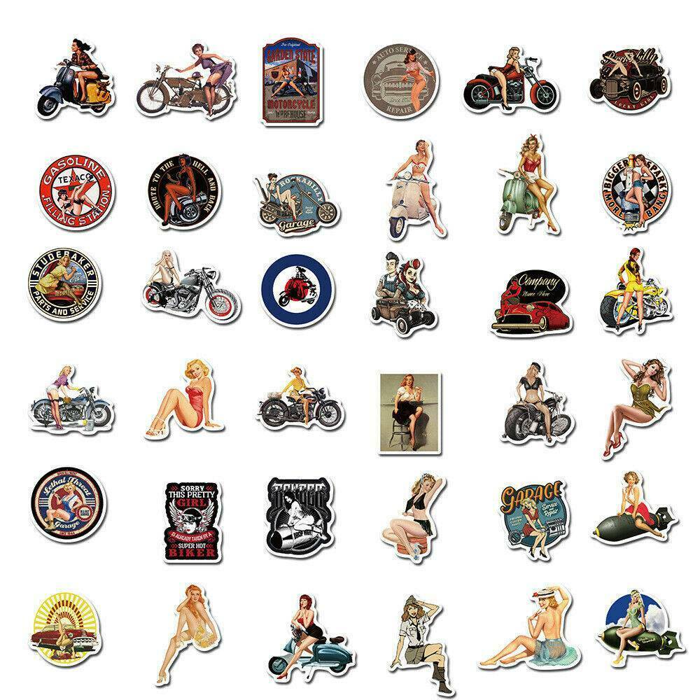100Pcs/set Retro Stickers Decals for Motorcycle Luggage Laptop Wall Graffiti DIY
