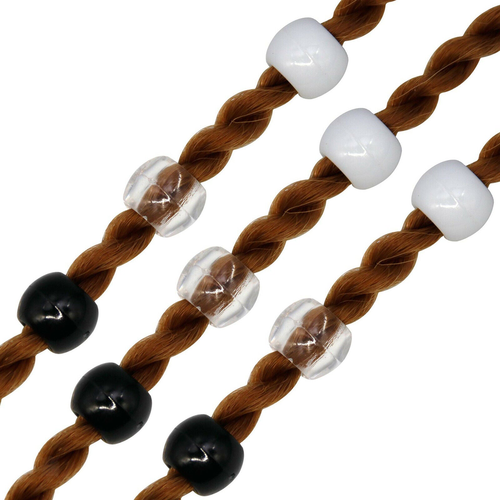 240Pcs Pony Braid Hair Beads with Box for DIY Jewelry Del