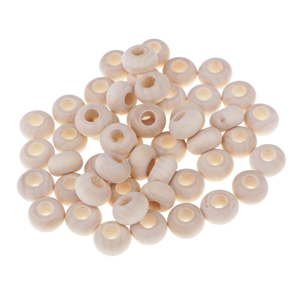 100 Pieces 14x8mm Unfinished Natural Color Abacus Wood Spacer Beads