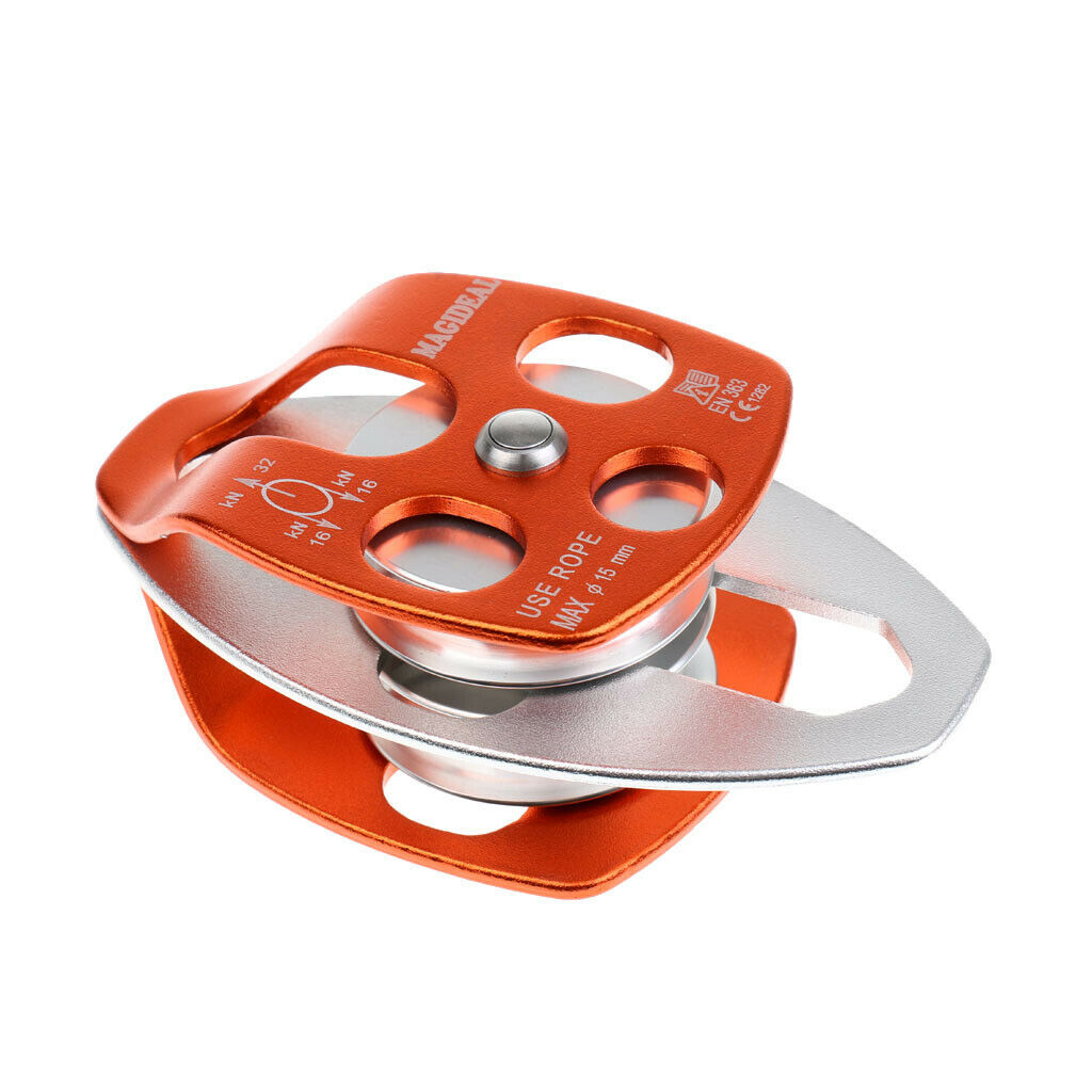 32KN Double Sheaves Mobile Pulley For Climbing   Tree Arborist By CE