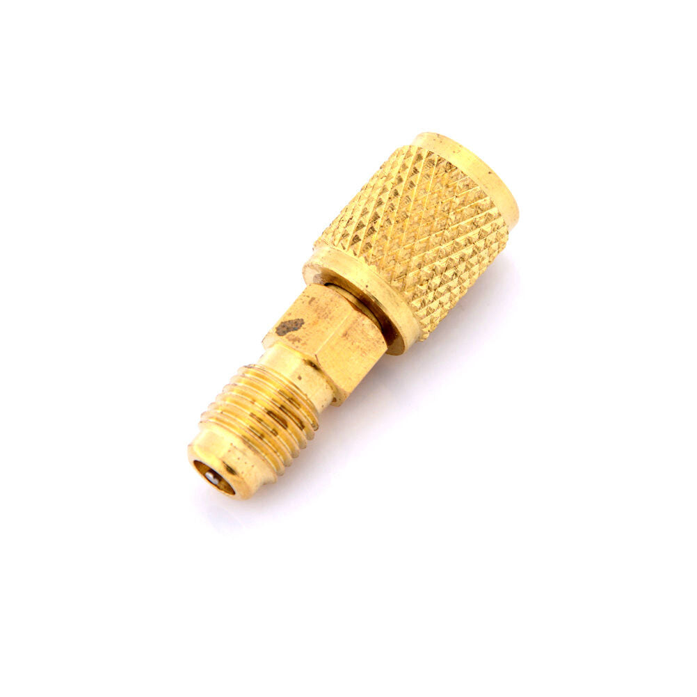 R12 R134A Brass Refrigeration Fitting Adapter 1/4'' To 1/4'' W/Valve Core  Y1