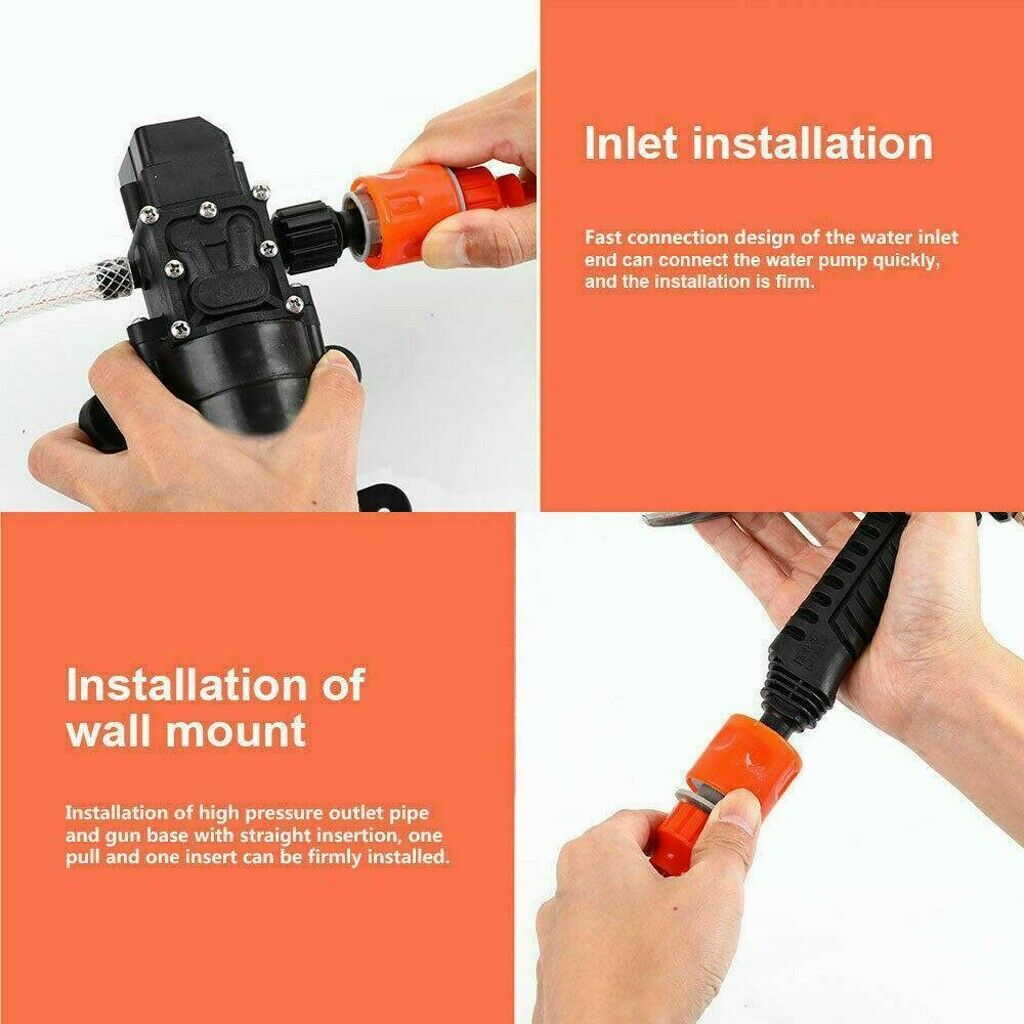Portable 12V 80W Car High Pressure Washer Water Pump Kit Jet Washing