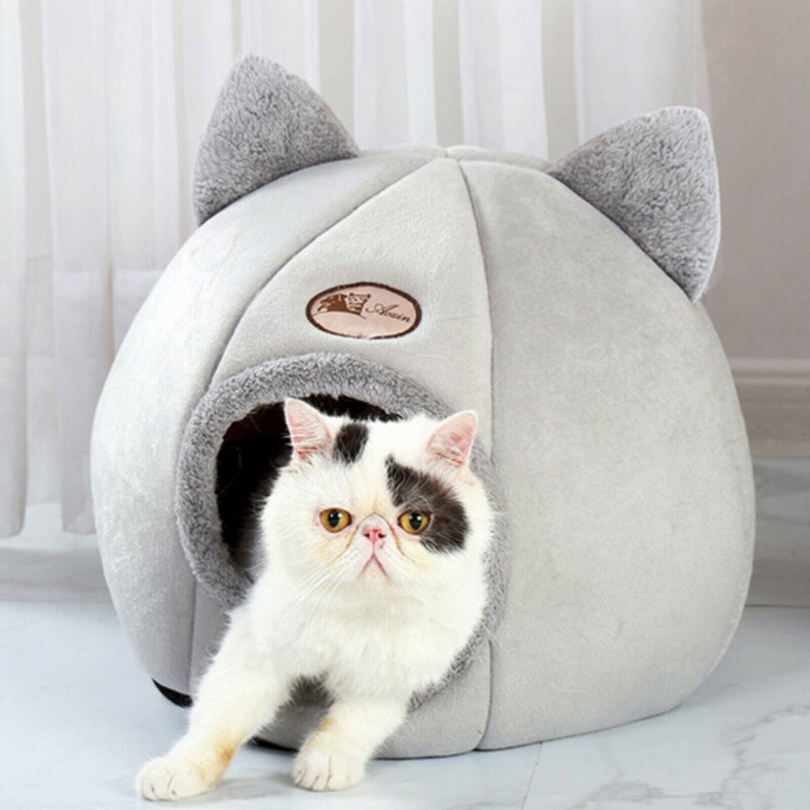 2X Pet Nest Dog Cat Bed Puppy Warm Cushion Sleeping Cave Kennel Canopy L 36CM