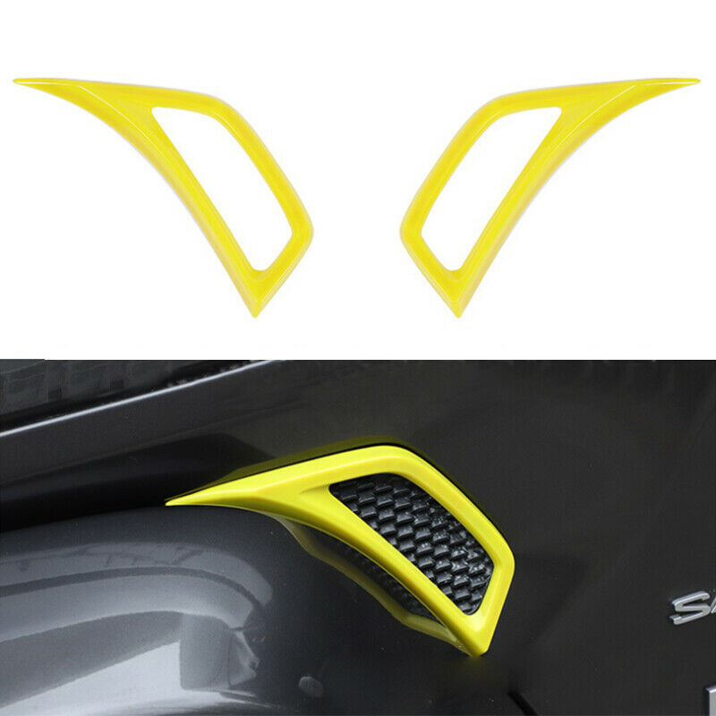 Pair For Jeep Wrangler JL 2018-2020 Yellow Car Leaf Plate Air Inlet Trim Cover