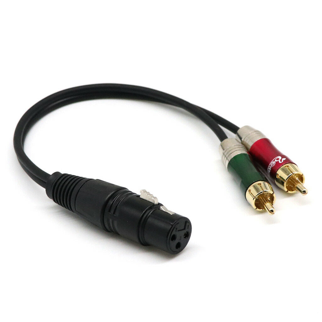 2x Audio Cable- 12Inch Splitter Patch Y Cable - 1 XLR Female to 2 RCA Male