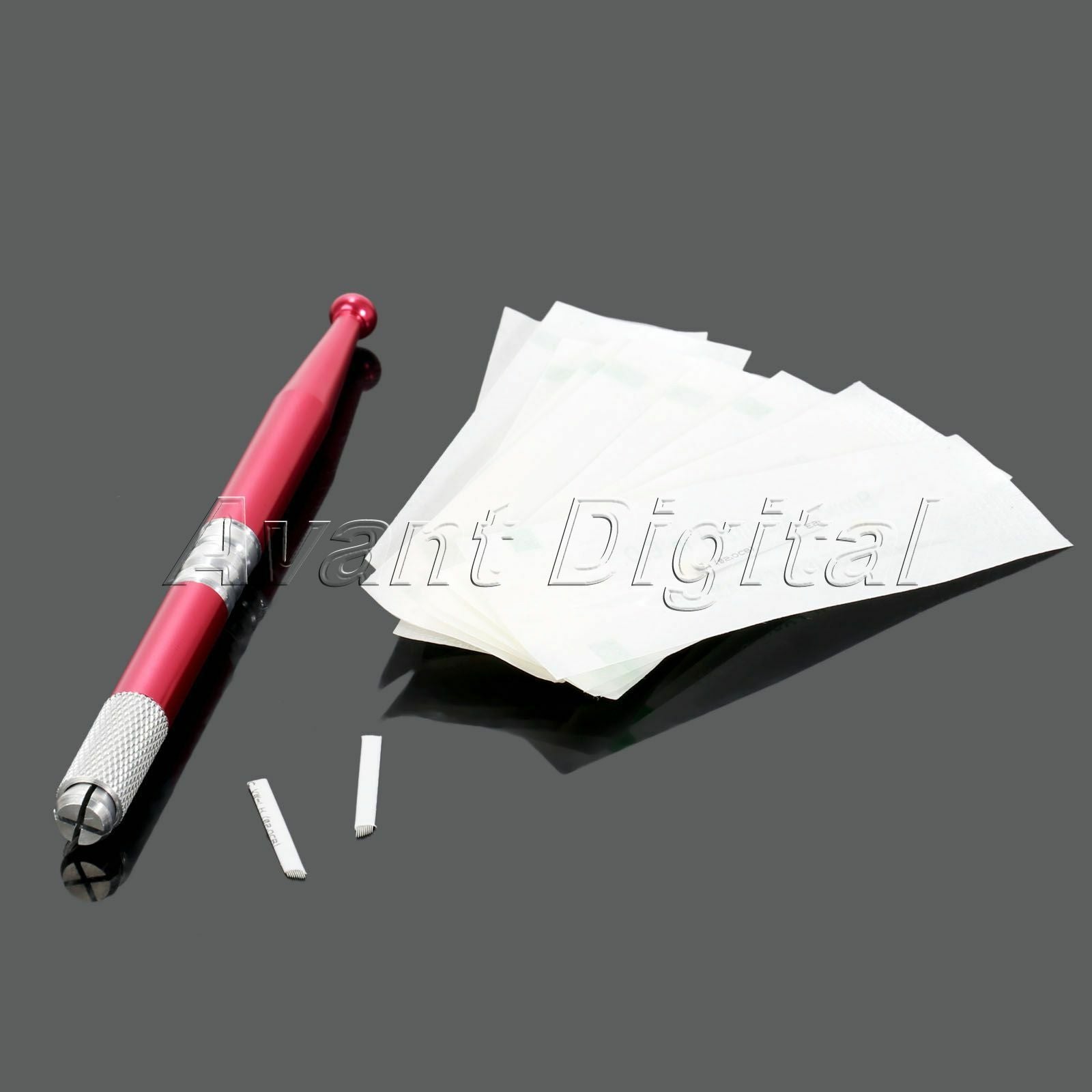 Professional permanent makeup Manual Tattoo Pen +12pcs Needle Blade for Eyebrow
