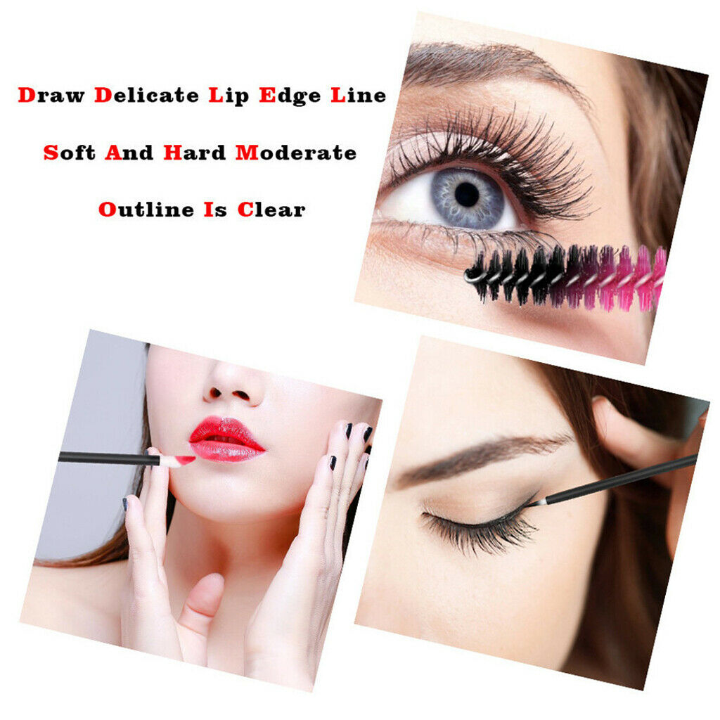 150Pcs Disposable Eyelash Mascara Wands Lip Eyeliner Makeup Brush Kit Black