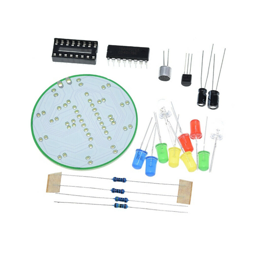 CD4017 colorful voice control flowing LED light diy kit electronic manufacturing