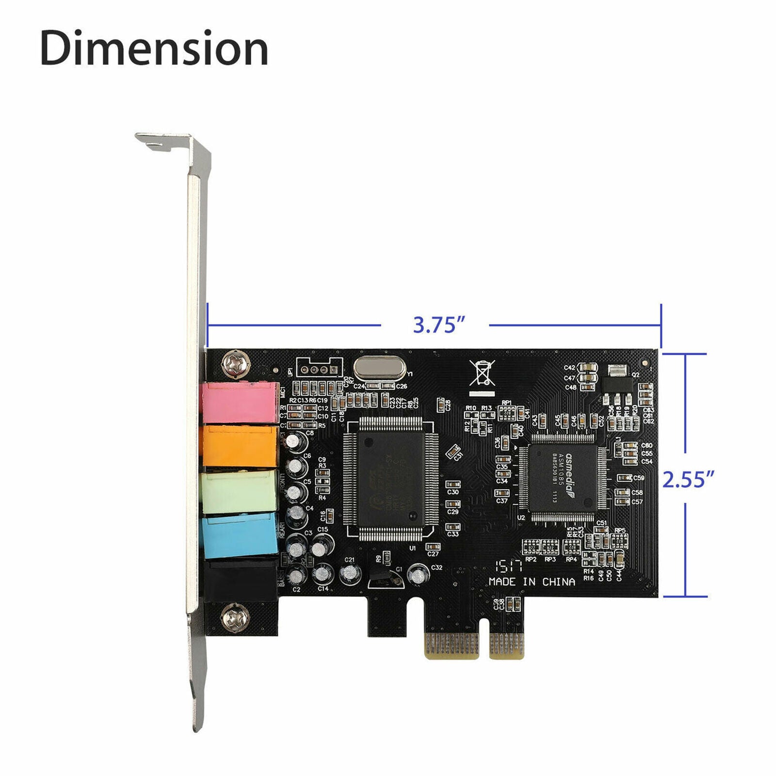 Pci Express 5.1-Channel Sound Card Cmi8738 Audio Sound Card W/ Low Pr K4W3