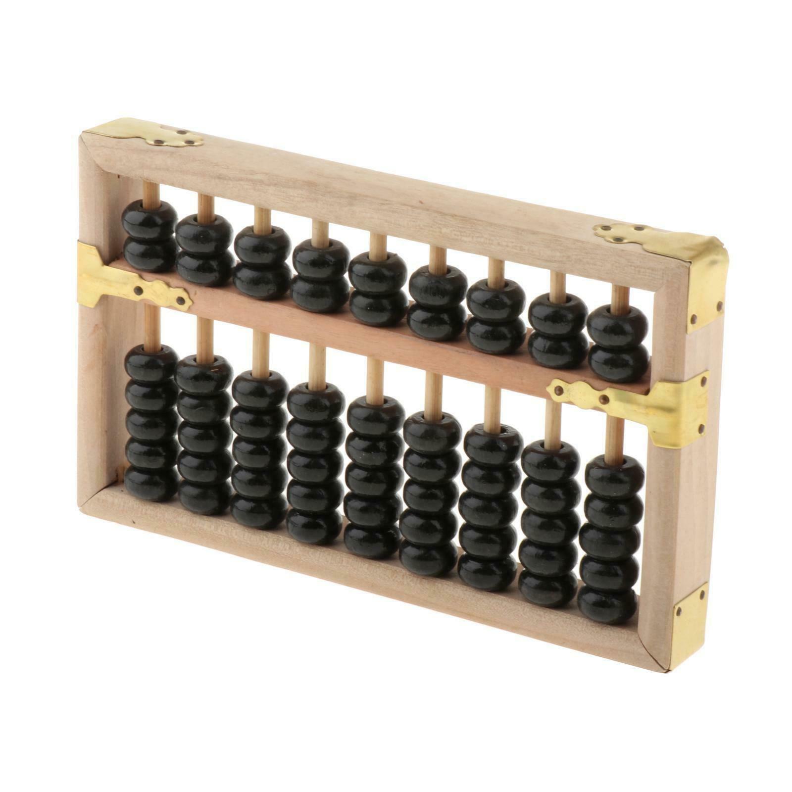 9 Digit Rods Abacus Soroban Wooden Frame Chinese Classic Calculator Counting