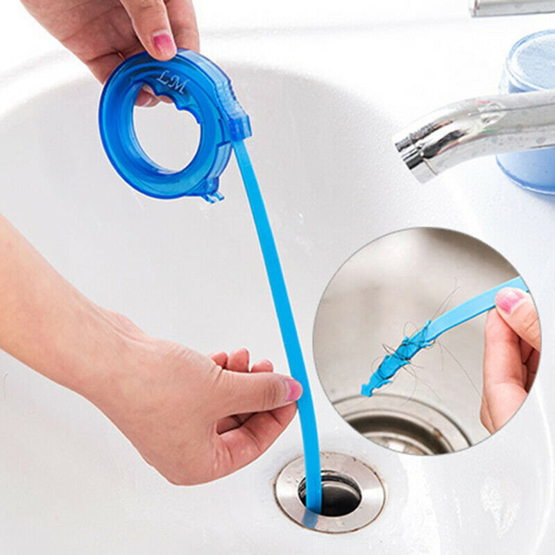 17in Flexible Kitchen Drain Sink Overflow Waste Hair Removal Cleaning Tool HN US