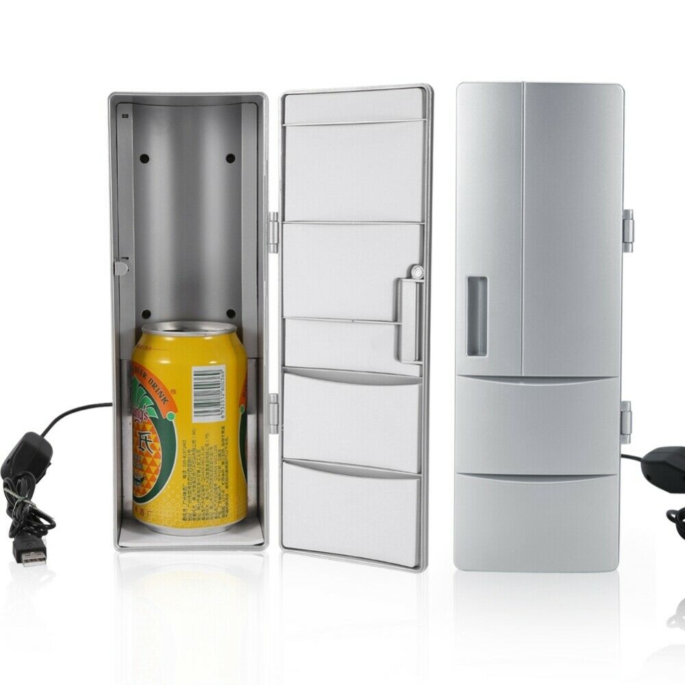 2 In 1 Desktop Mini Fridge USB Gadget Beverage Cans Cooler Warmer Refrigerator