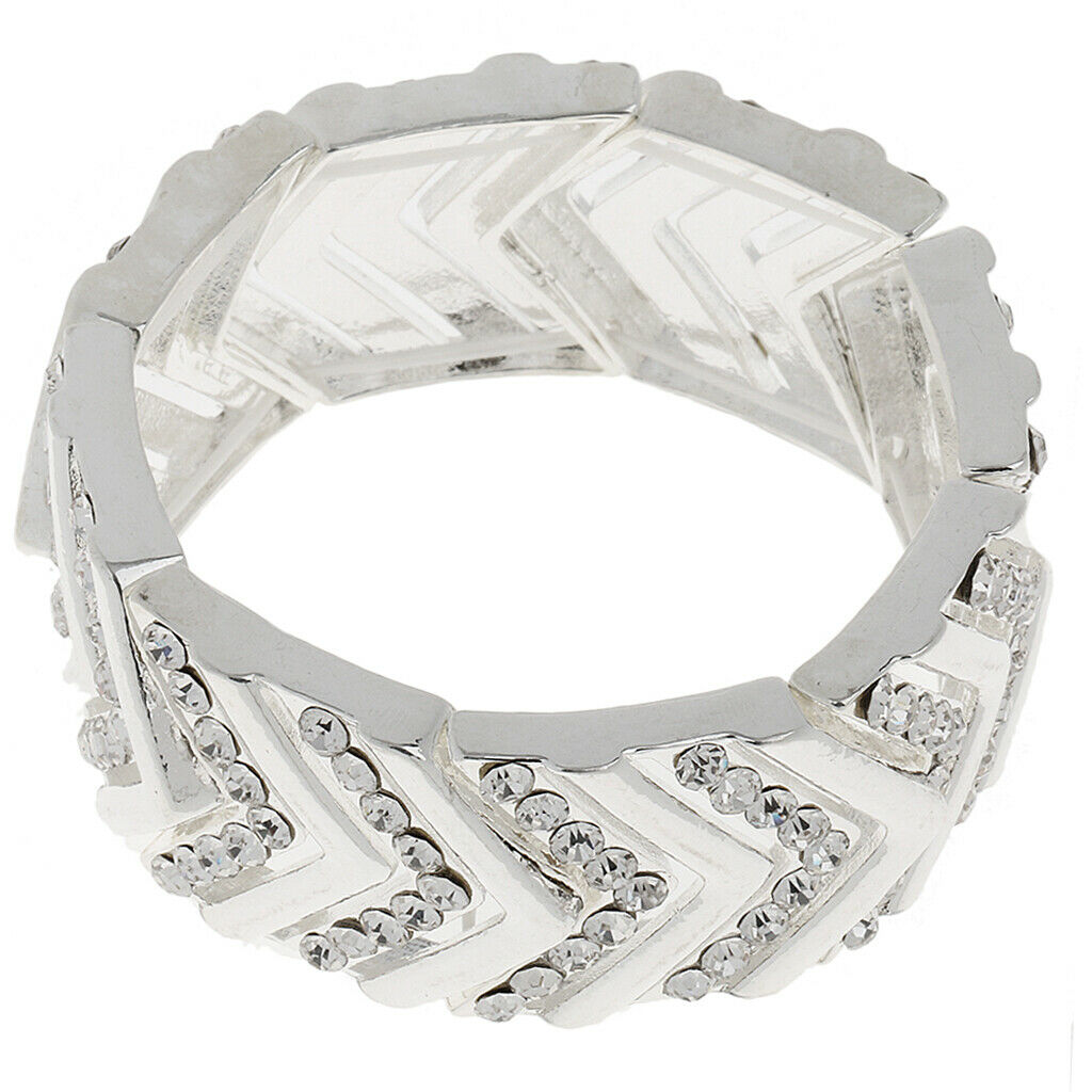 Crystal Rhinestone Elastic Bracelet Bangle for Wedding Bride Prom Girls