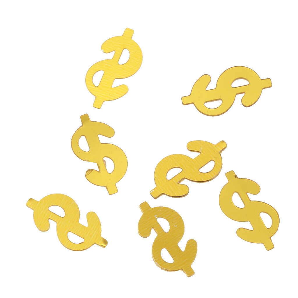 Golden US Dollar Symbol Metalic Foil Sparkling Table Confetti Scatter