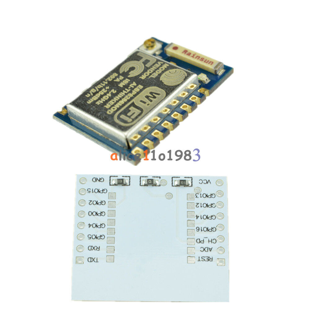 2PCS ESP8266 Esp-07 Remote Serial Port WIFI Module+ IO Adapter Plate Expansion