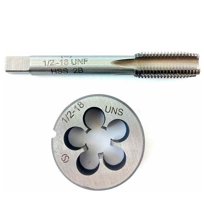 1/2-18UNS Tap And Die,Machine Thread Tap + Round Thread Die Right Hand HSS Taper