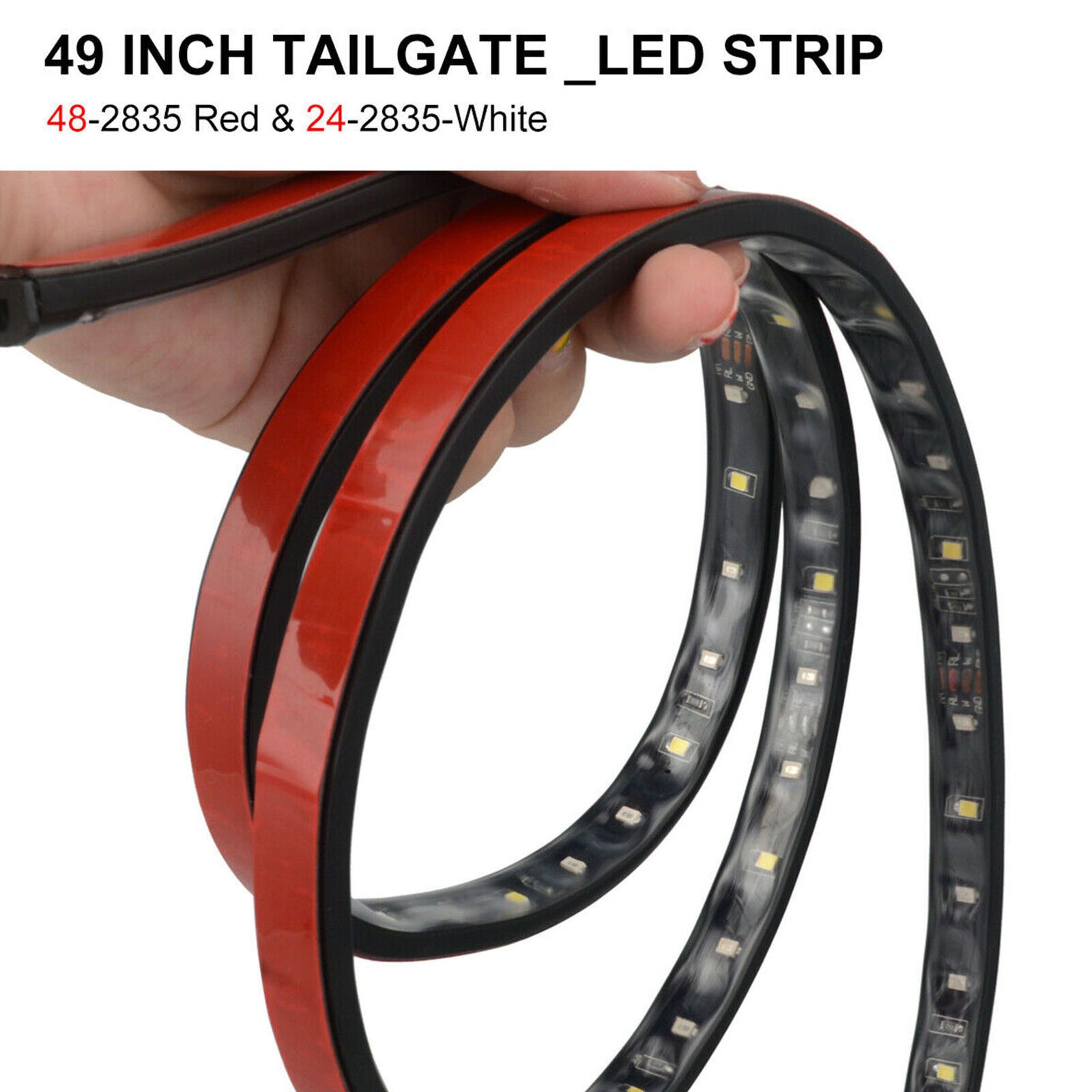 49" Truck Tailgate Red White Light Bar LED Strip Reverse Brake Turn Signal Lamp