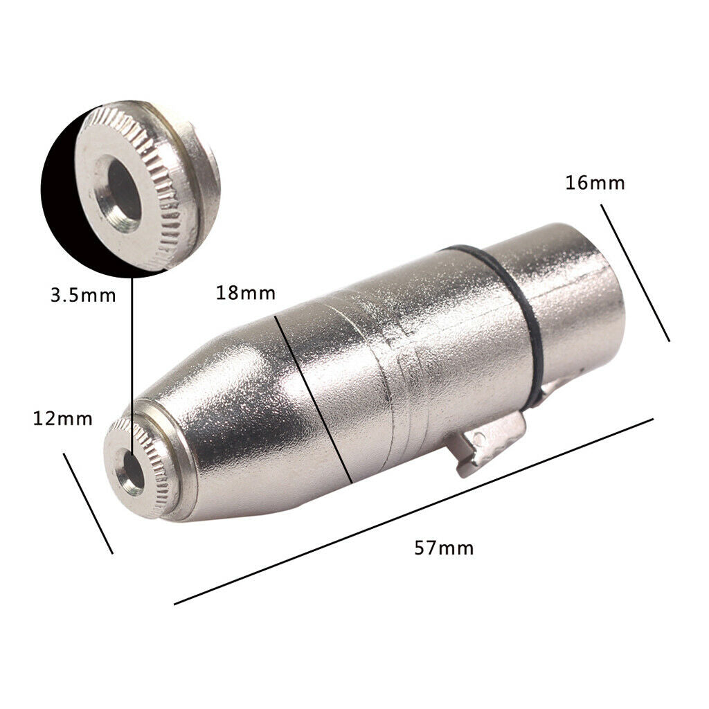 1 Packs Alloy 3.5mm 3 Pins Female to Female Plug Converters SA533 57x16mm