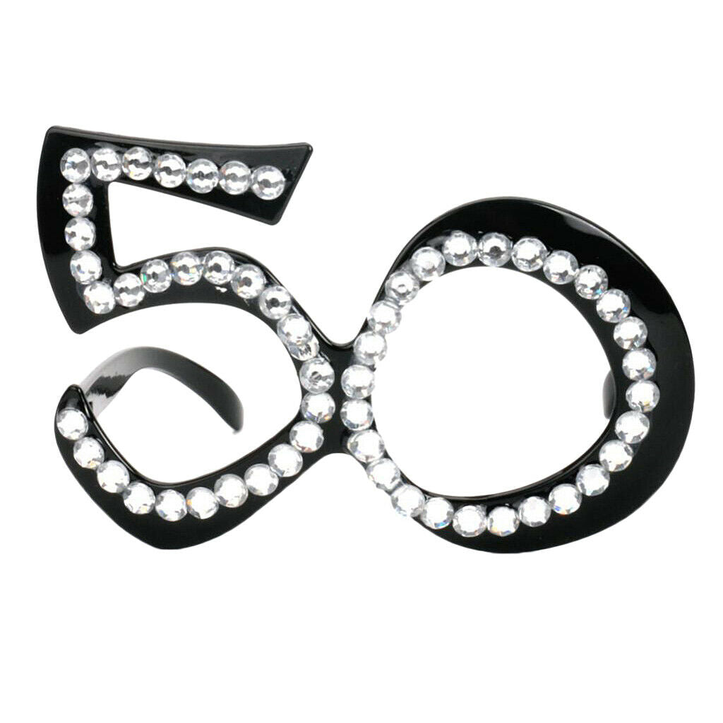 50th Glitter Diamante Birthday Party Glasses Novelty Anniversary Eyewear