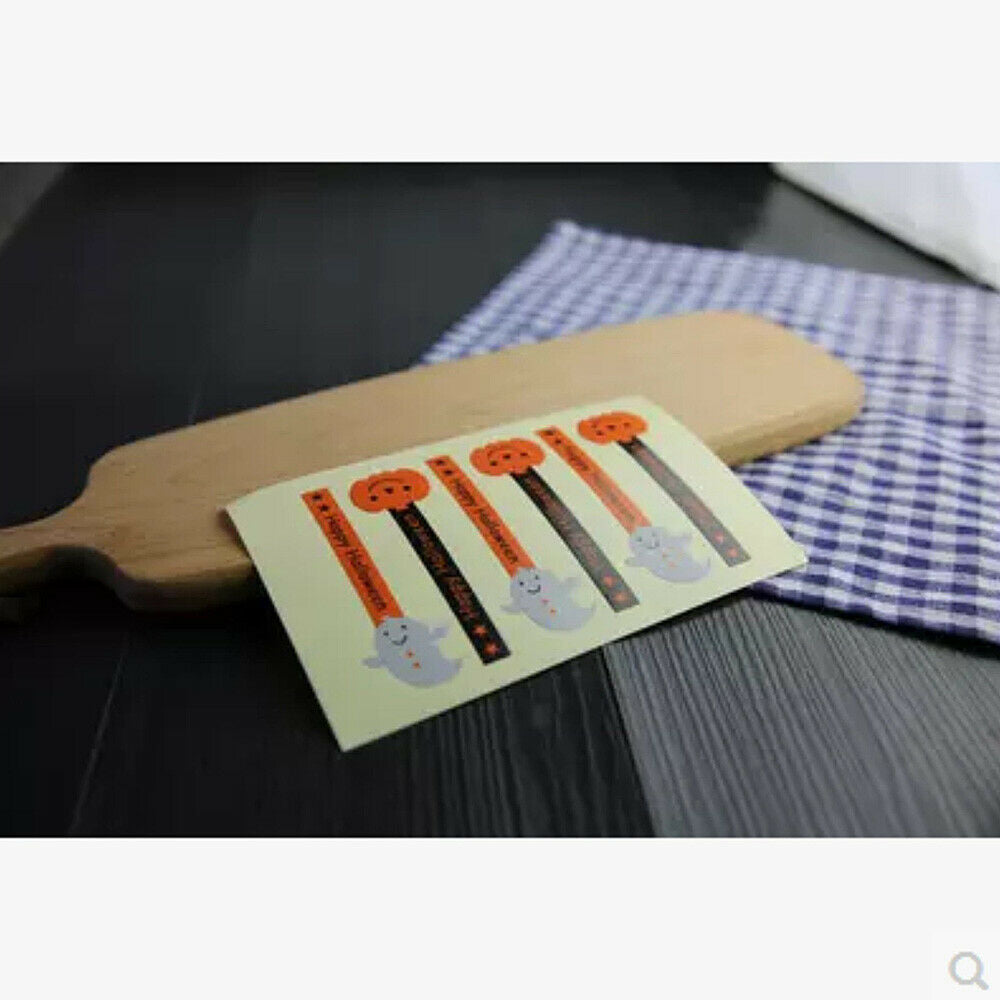 60pcs Happy Halloween Stickers Pumpkin Gift Packaging Baking Sealing Label Decor