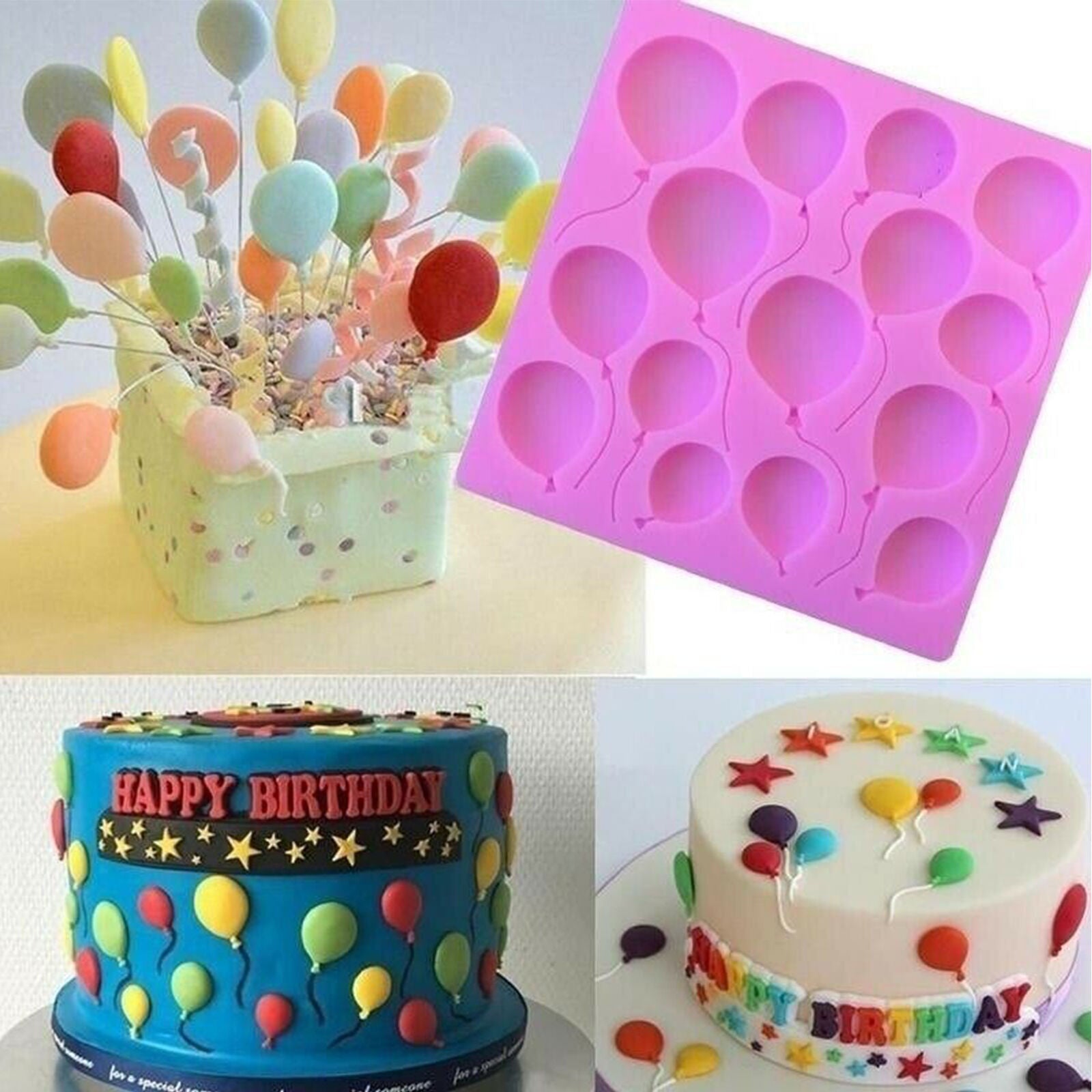 Hot Balloons Silicone Mould Fondant Chocolate Cake Decorating Baking Mold DIY