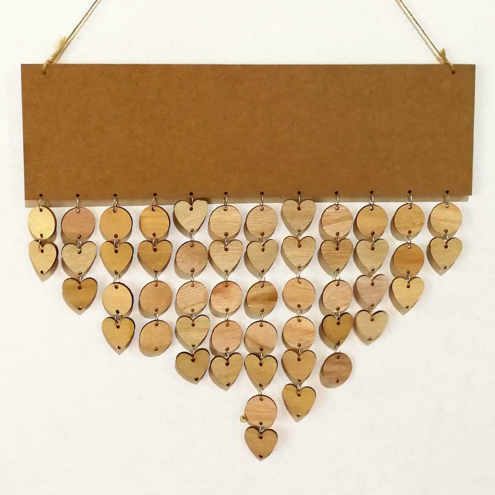 Wooden Hanging Calendar Birthday Reminder Board Family Date Planner Sign Decor