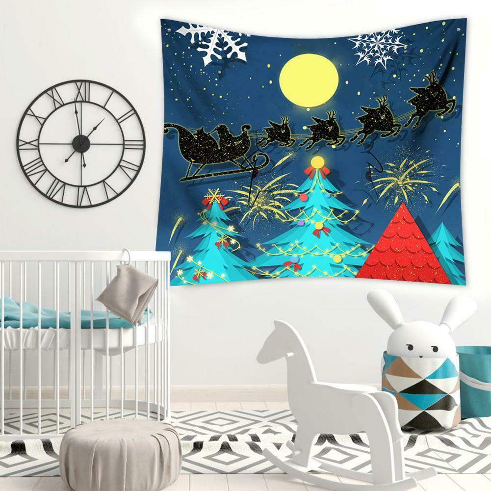 Christmas Tree Tapestry Xmas Tablecloth Beach Towel Yoga Mat Home Decor @