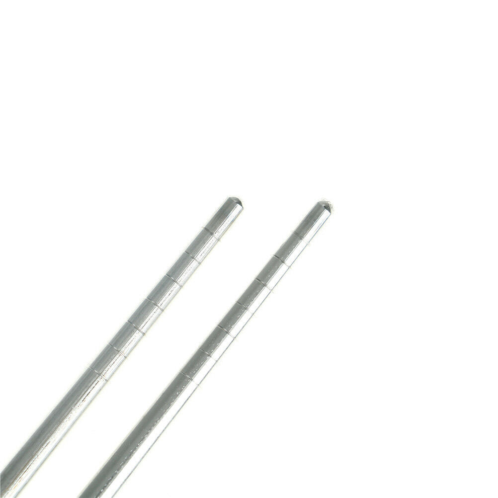 1 Pair Stainless Steel Chopsticks Chinese Reusable Non-Slip Sushi Chop Sti.l8