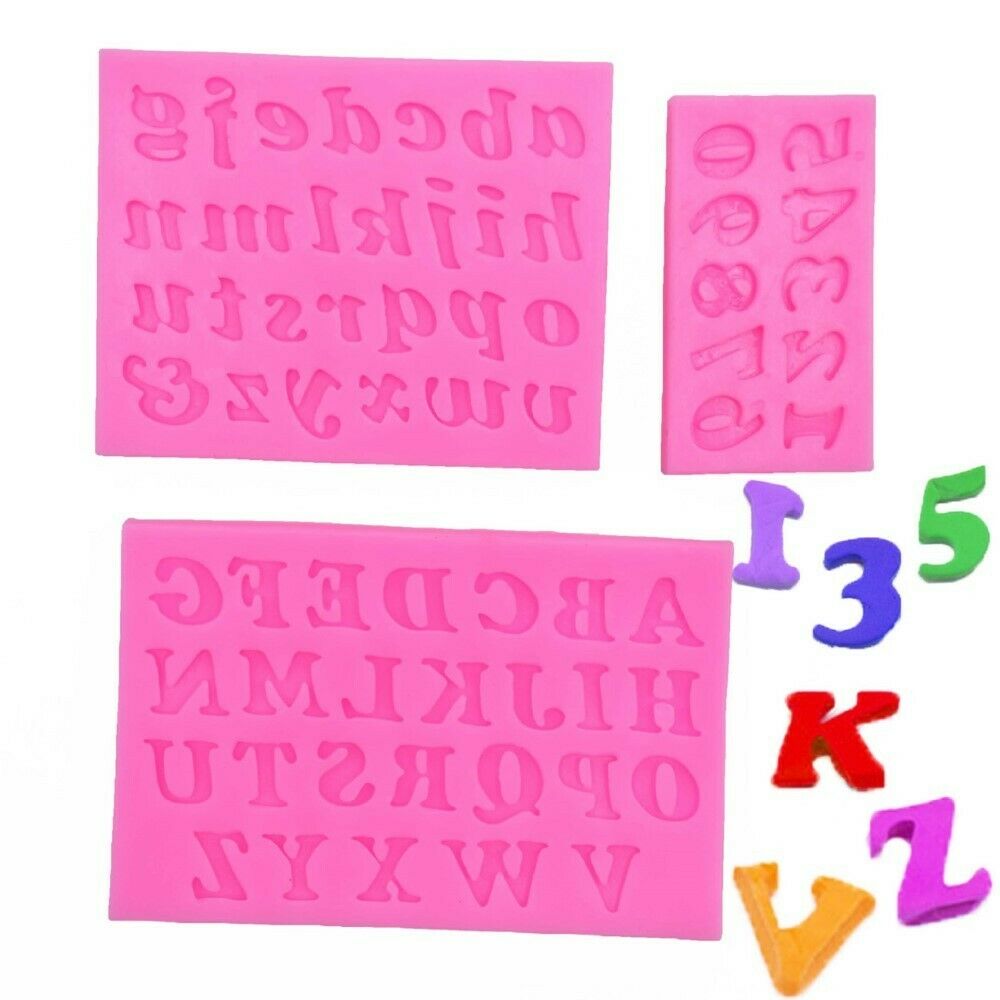 3pcs/set Letter Number Alphabet Silicone Molds Fondant Cake Decorating Tools LIN