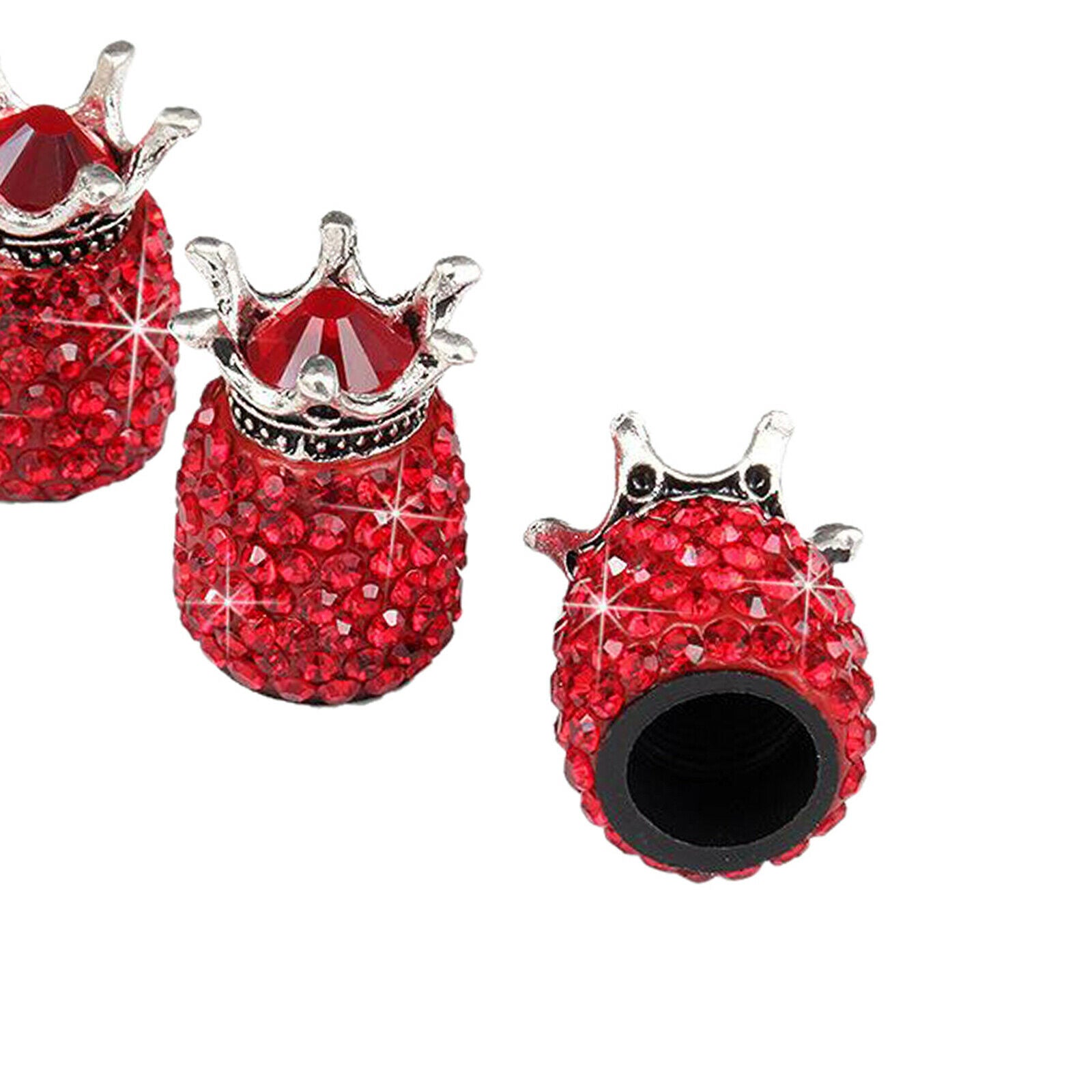 4 Pack Tire Air Valve Caps Dustproof Covers for Cars SUVs Truck Bike Red