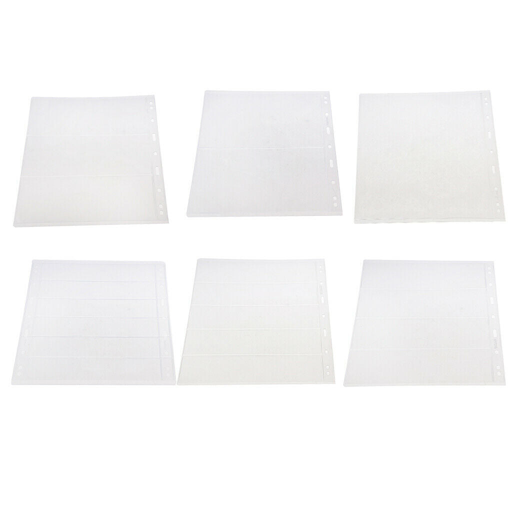 Banknotes Money PVC Page Of Paper Money Coin Album Loose-leaf Inners 1 Line
