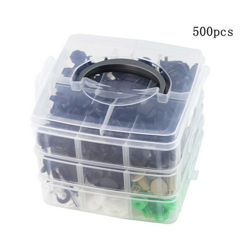 500PCS Mixed Car Fastener Clip Door Panel Trim Bumper Fender Push Rivet Plastic