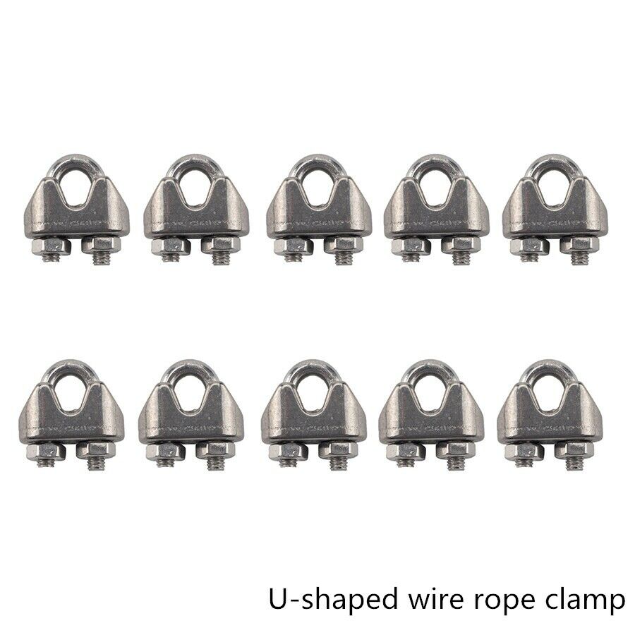 M3 Wire Rope Clamp & Heart Ring Sling Loop U-shaped Chuck Buckle Stainless Steel