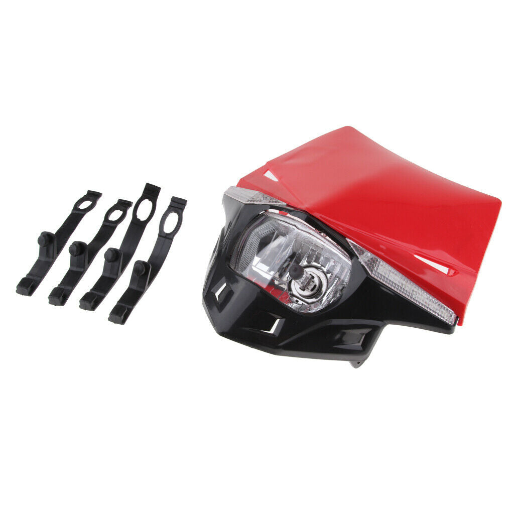 Headlight Fairing MX Dirt Bike Cross-country Dual Sport Lamp For  Red