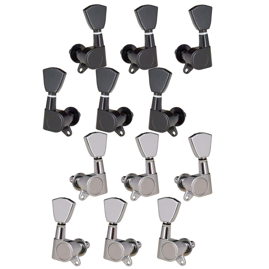 Black Rollser Saddle Bridge Tailpiece&3L3R Sealed Gear Tuning Pegs Keys for Les