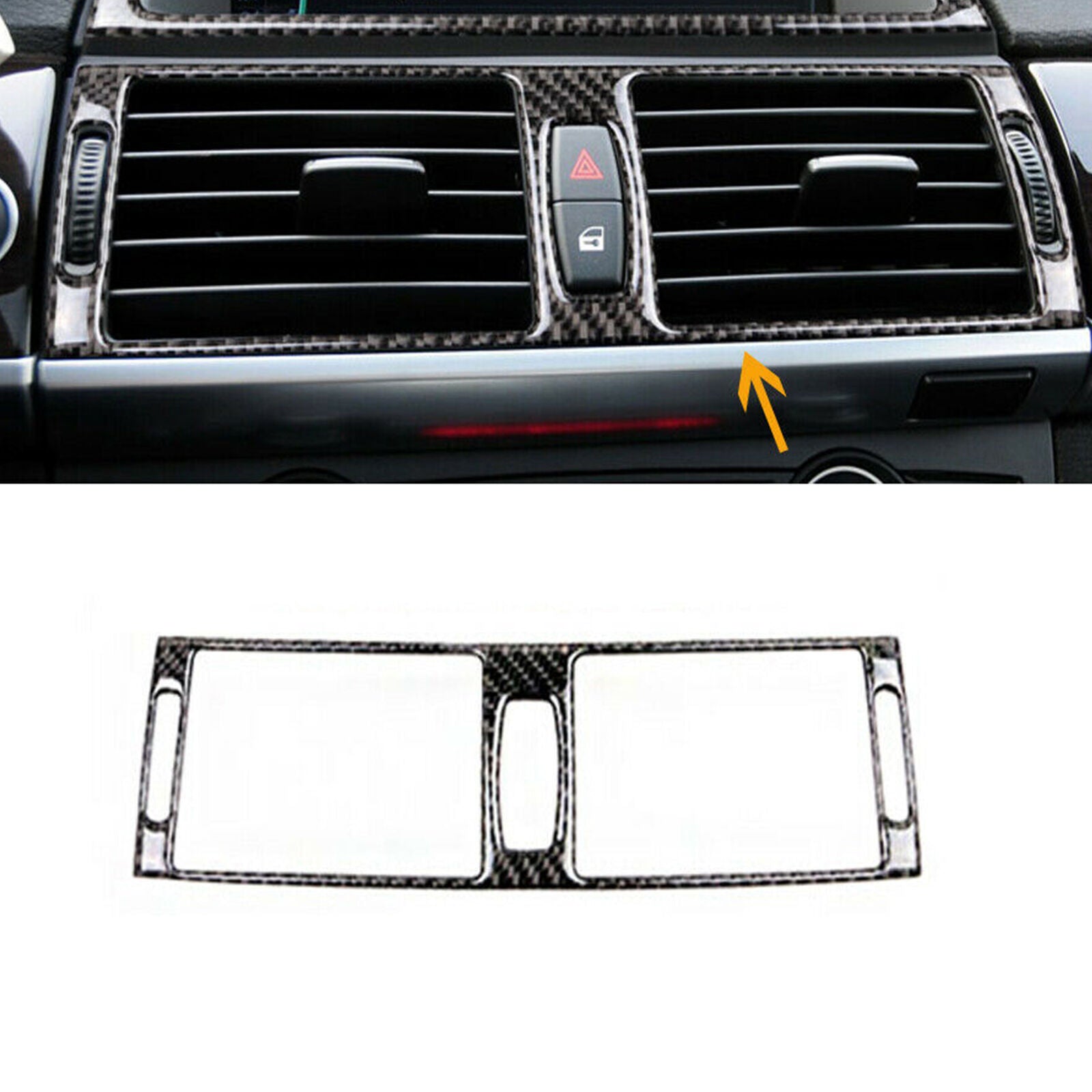 Carbon Fiber Central Console Air Vent Cover Trim Fit For BMW X5 E70 2008-2013